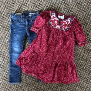 Polo Ralph Lauren Jeans 4/4T & H&M Embroidered Dress Size 3/4 Bundle